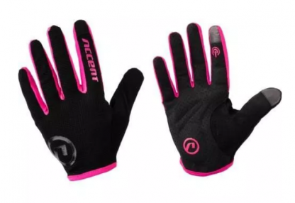 Rękawiczki z długimi palcami Hero czarno-różowe XXS